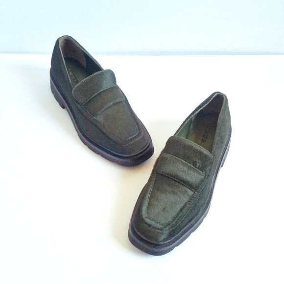 Vince Shoes - VINCE Robin Penny Loafers Dark Green Calf Hair EU 36 US 6 Slip On